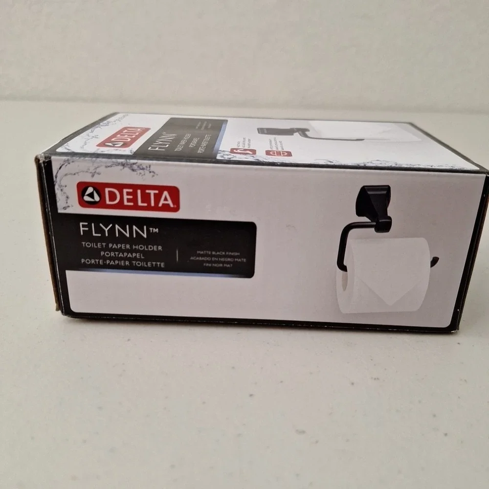DELTA Flynn Toilet Paper Holder Matte Black FLY50-MB-R NEW